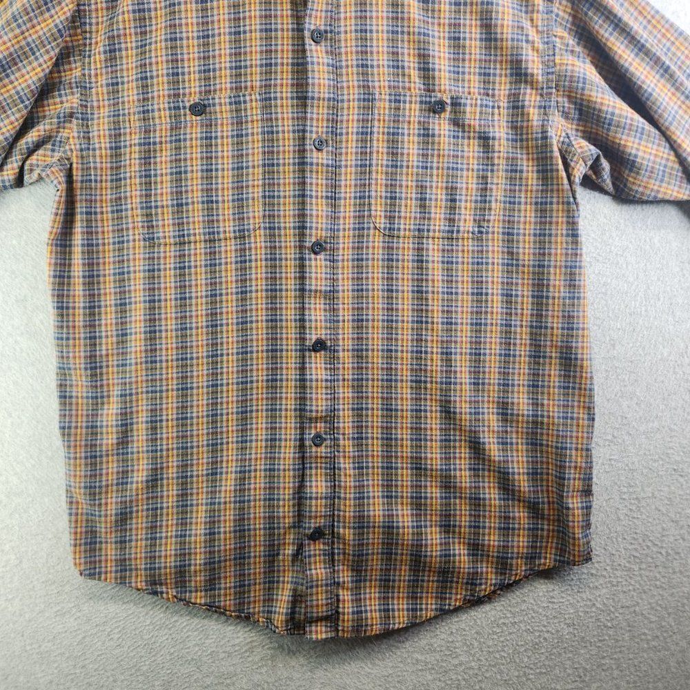 Patagonia Shirt Mens L Yellow Plaid Organic Cotton Flannel Pockets Outdoor Cabin - Picture 3 of 16